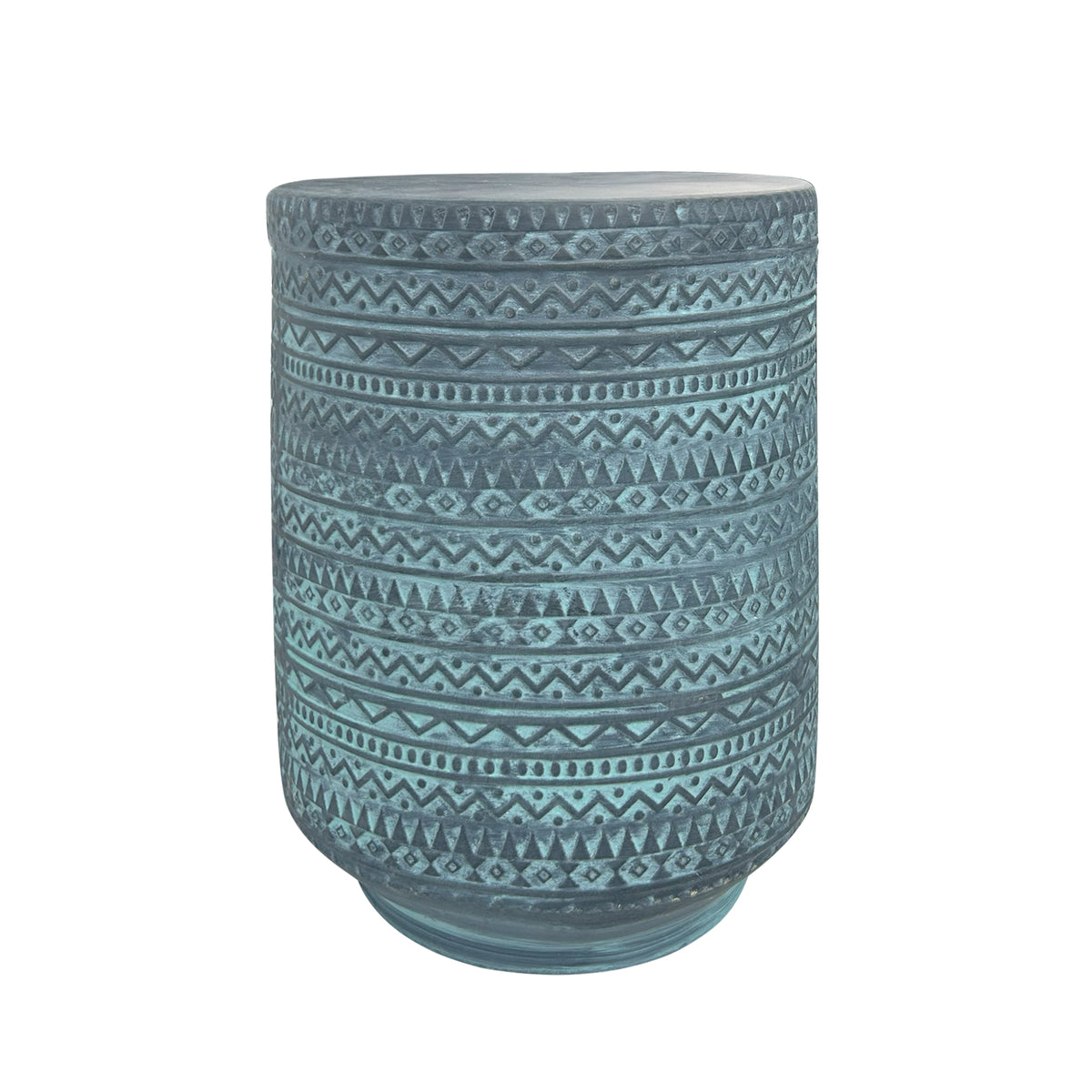 Ceramic Stool Featuring Intricate Ethnic-Style Designs
