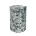Modern Tribal Charm Textured Geometric-Patterned Ceramic Stool