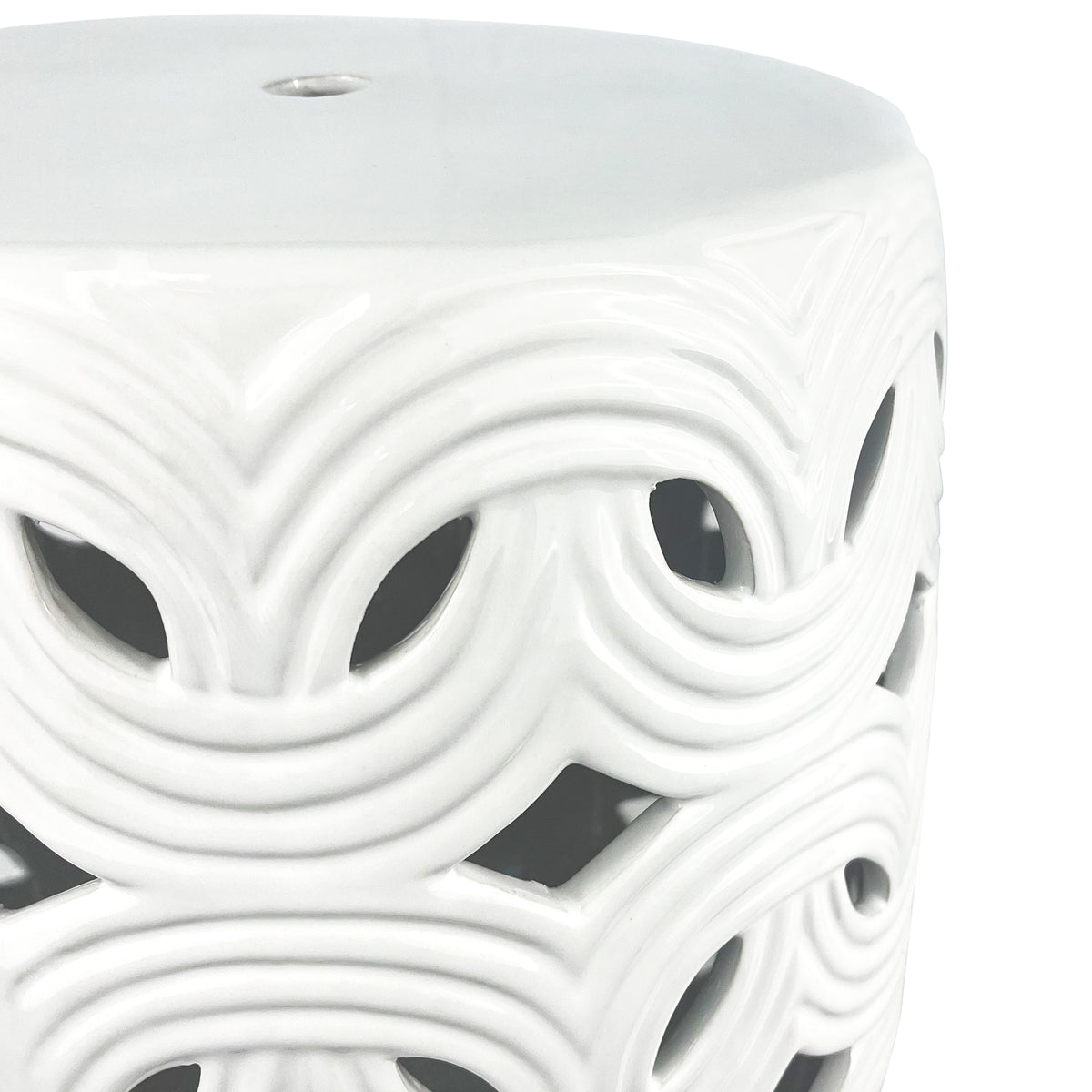Ceramic garden stool outdoor furniture geometric design modern fashion