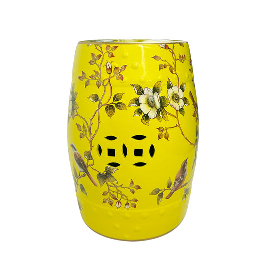 Floral & Bird Ceramic Garden Stool